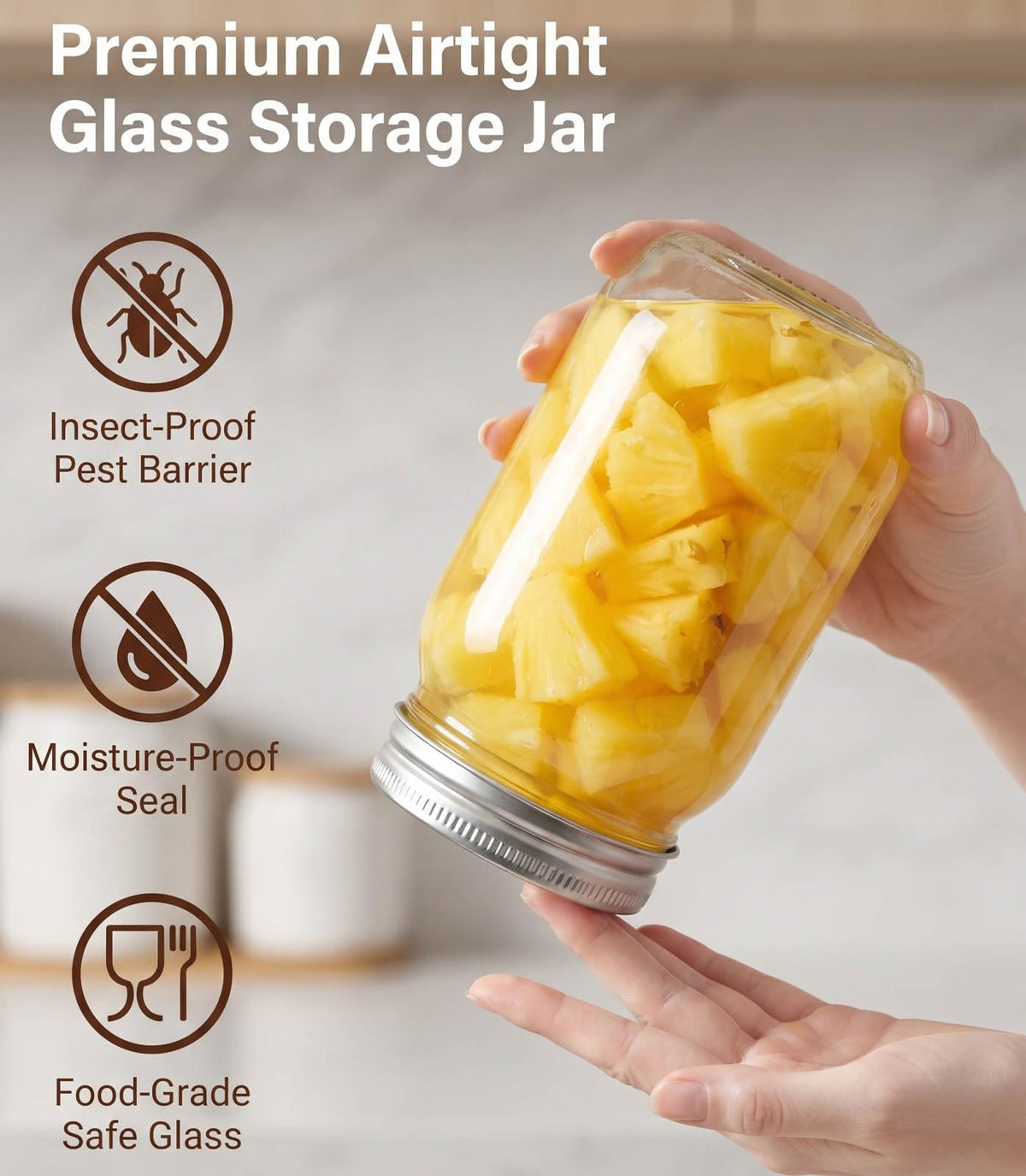 16 oz 8 Pack Clear Glass Jars Z392