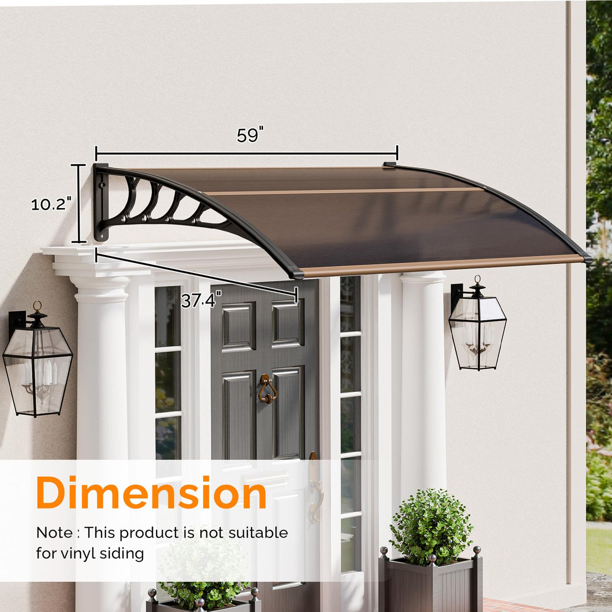 40" x 60" Polycarbonate Door Awning B91488