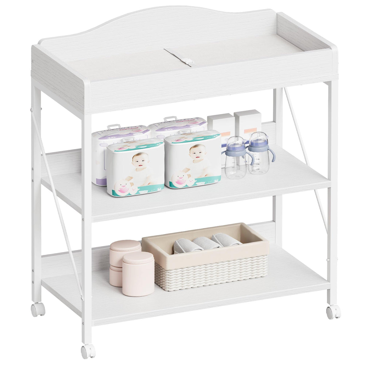 White Baby Changing Table with Pad M91155