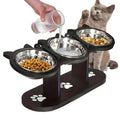 Raised Cat Bowls with 3 Stainless Steel Bowls U893761