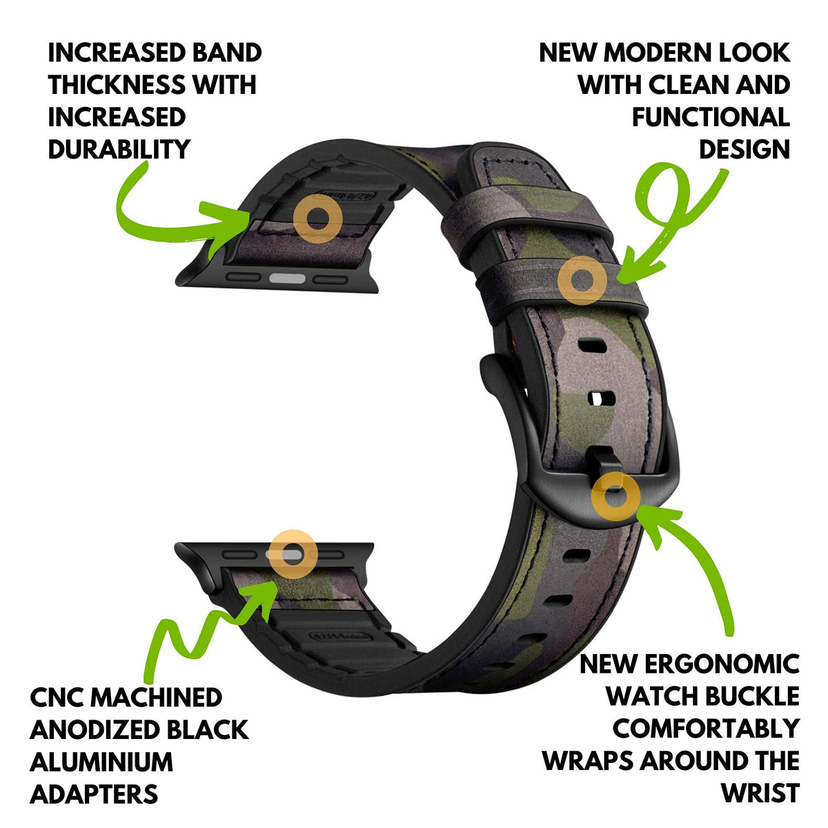 Leather Silicone Hybrid Watch Band 49mm 46mm 45mm 44mm 42mm N233685