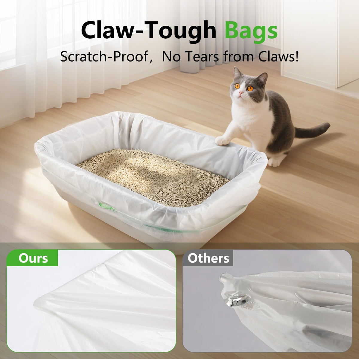 40 Count Cat Litter Box Liners with Drawstring D32024