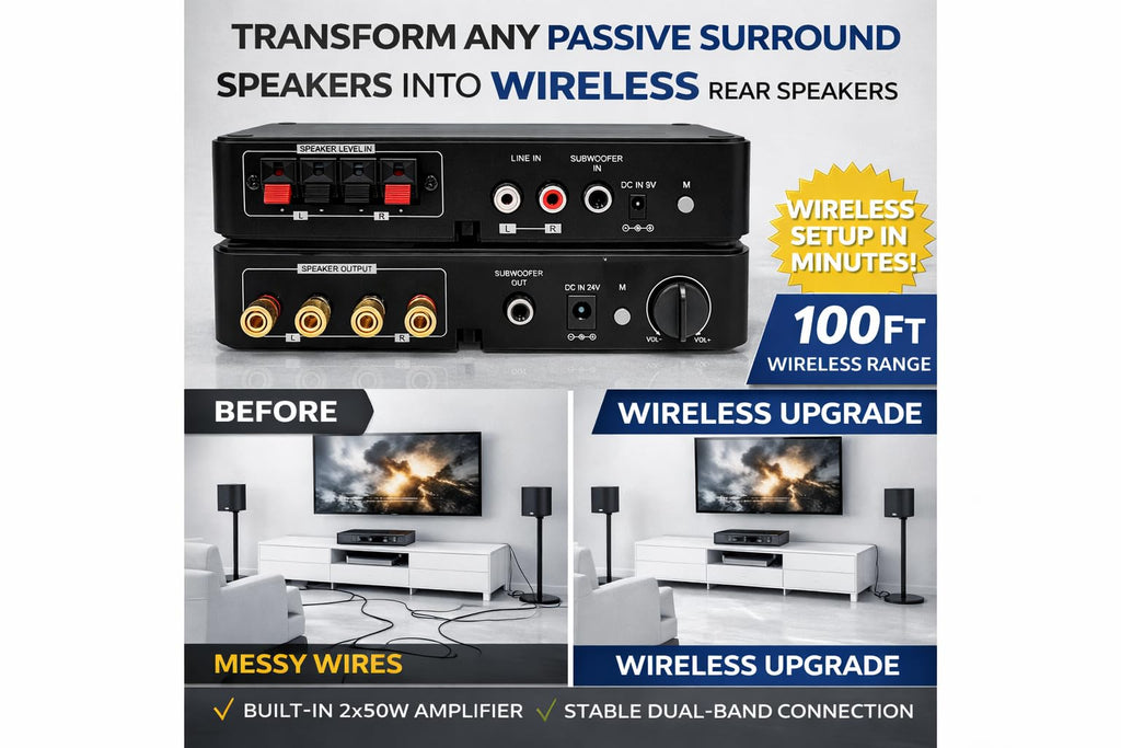 Wireless Rear Speaker Kit with Built-in Amplifier C96829