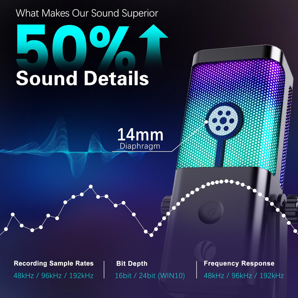 Black USB Condenser Microphone with Boom Arm F216800