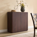 34" Dark Oak Fluted Sideboard Cabinet N329541