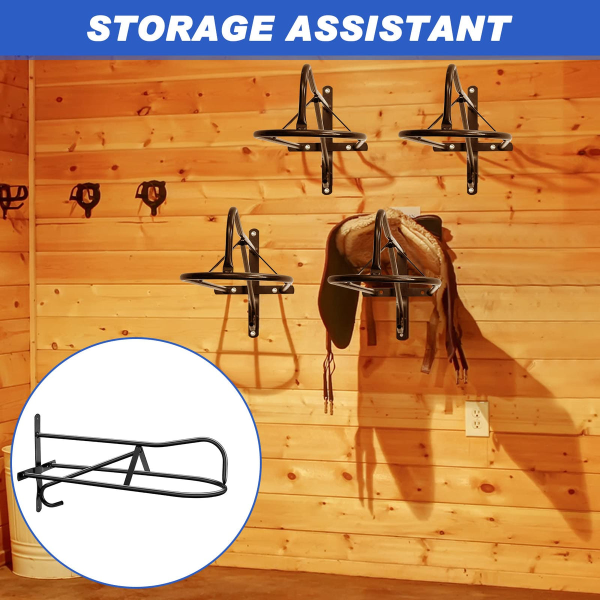 4 Sets Wall Mounted Saddle Rack W3279