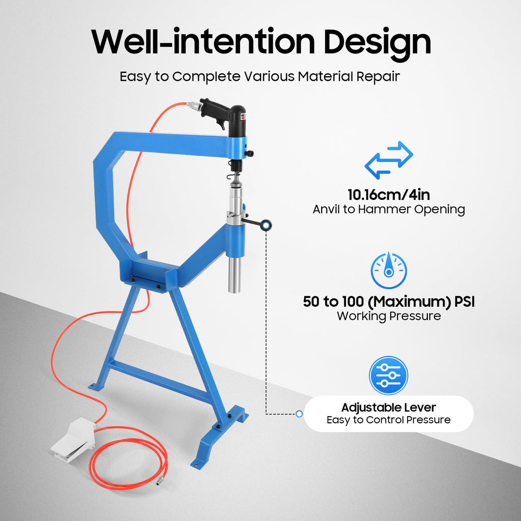 Pneumatic Planishing Hammer with Anvil and Cast-Iron Stand D7442