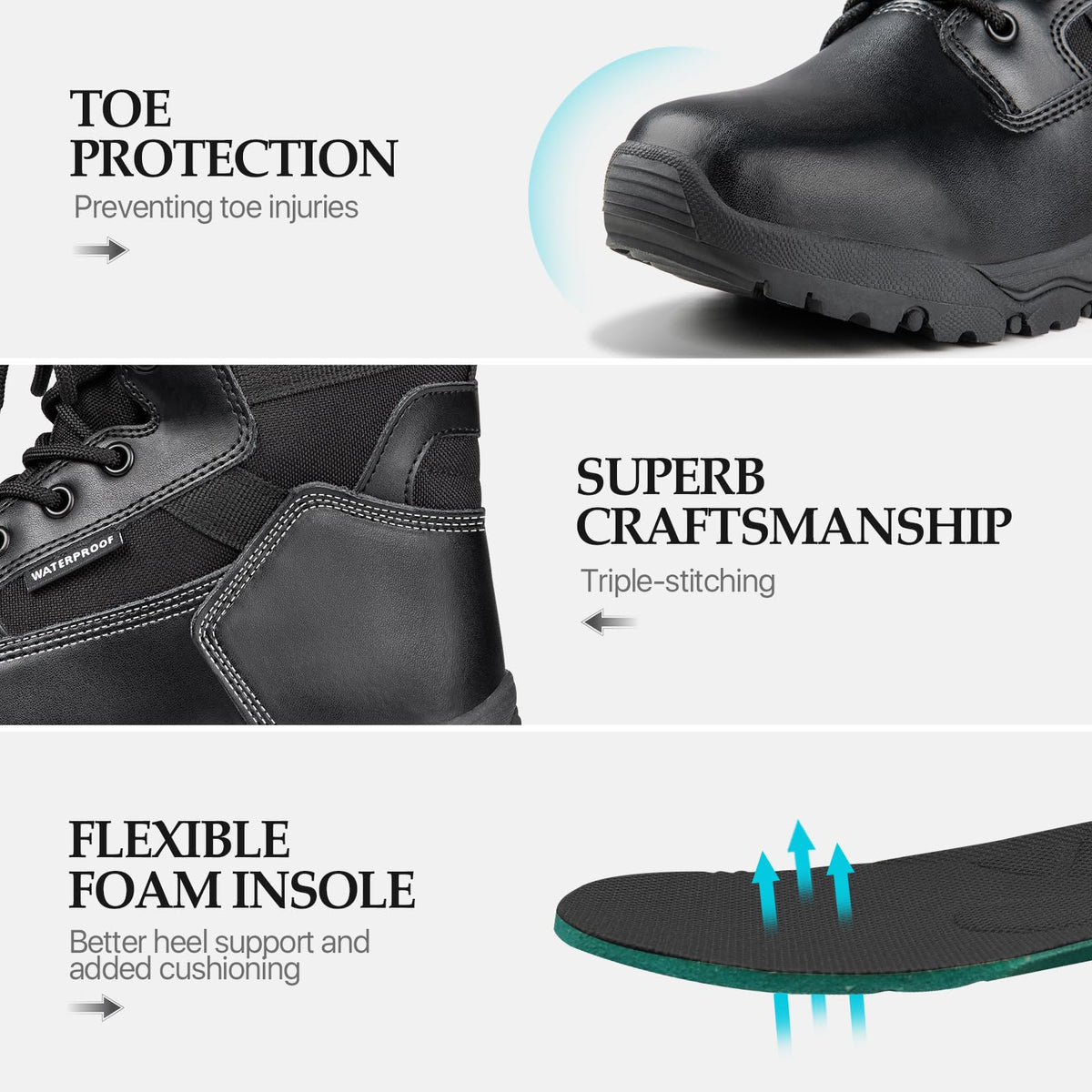 Lightweight Suede Leather Waterproof Tactical Work Boots E979