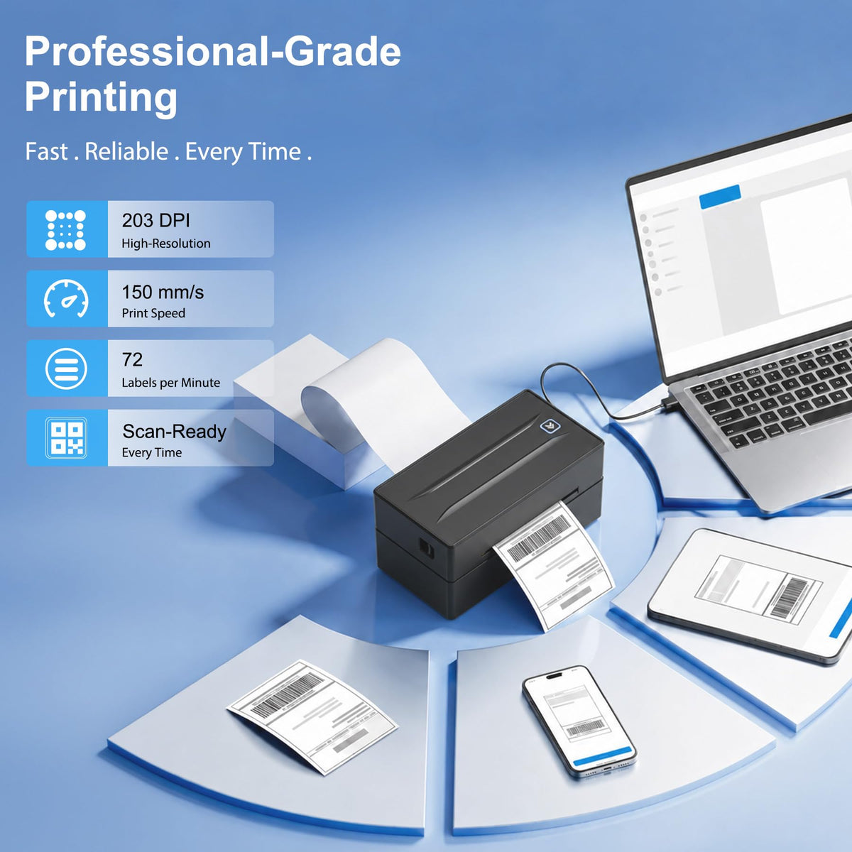 Thermal Shipping Label Printer 4x6 Bluetooth B216