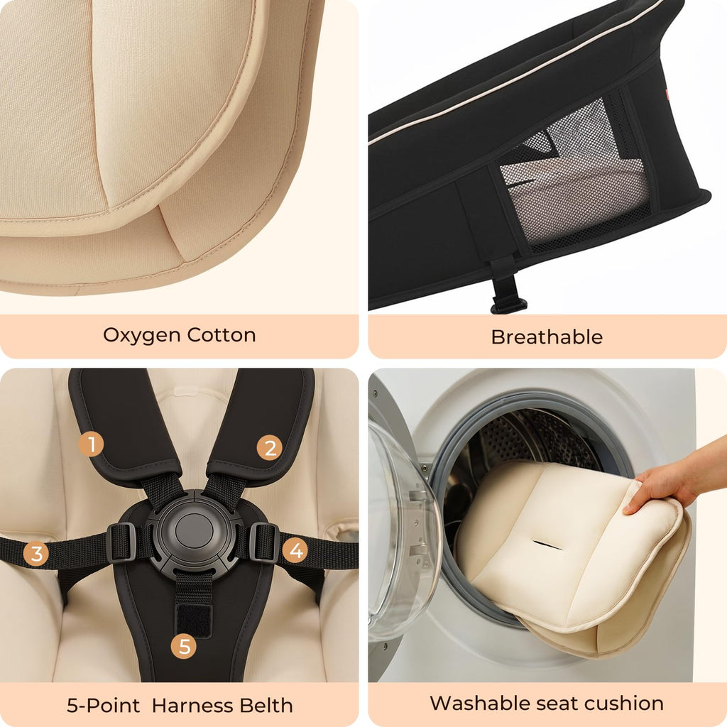 7 in 1 Pack and Play with Bassinet and Changing Station, Portable Electric Baby Swing T8174