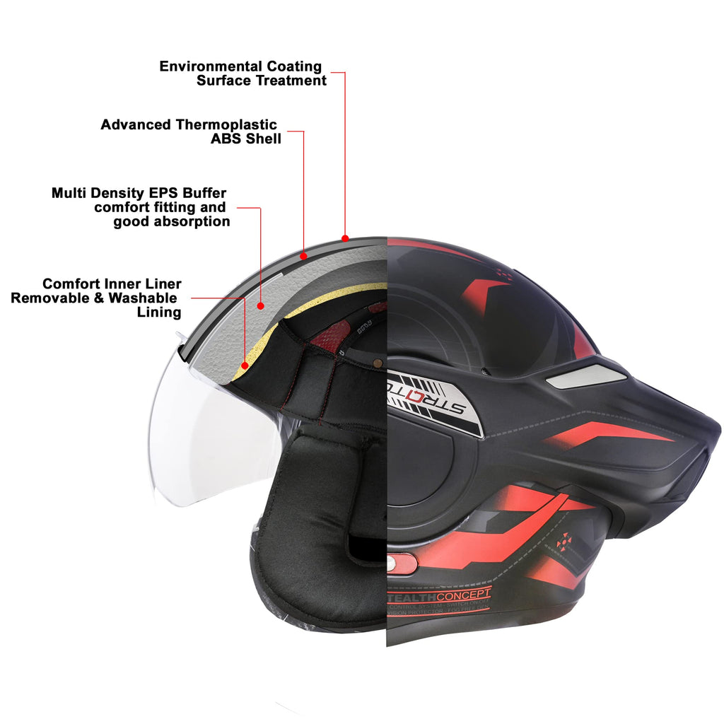 Full Face Motorcycle Helmet DOT Approved Modular with Anti-Fog Dual Visors U419