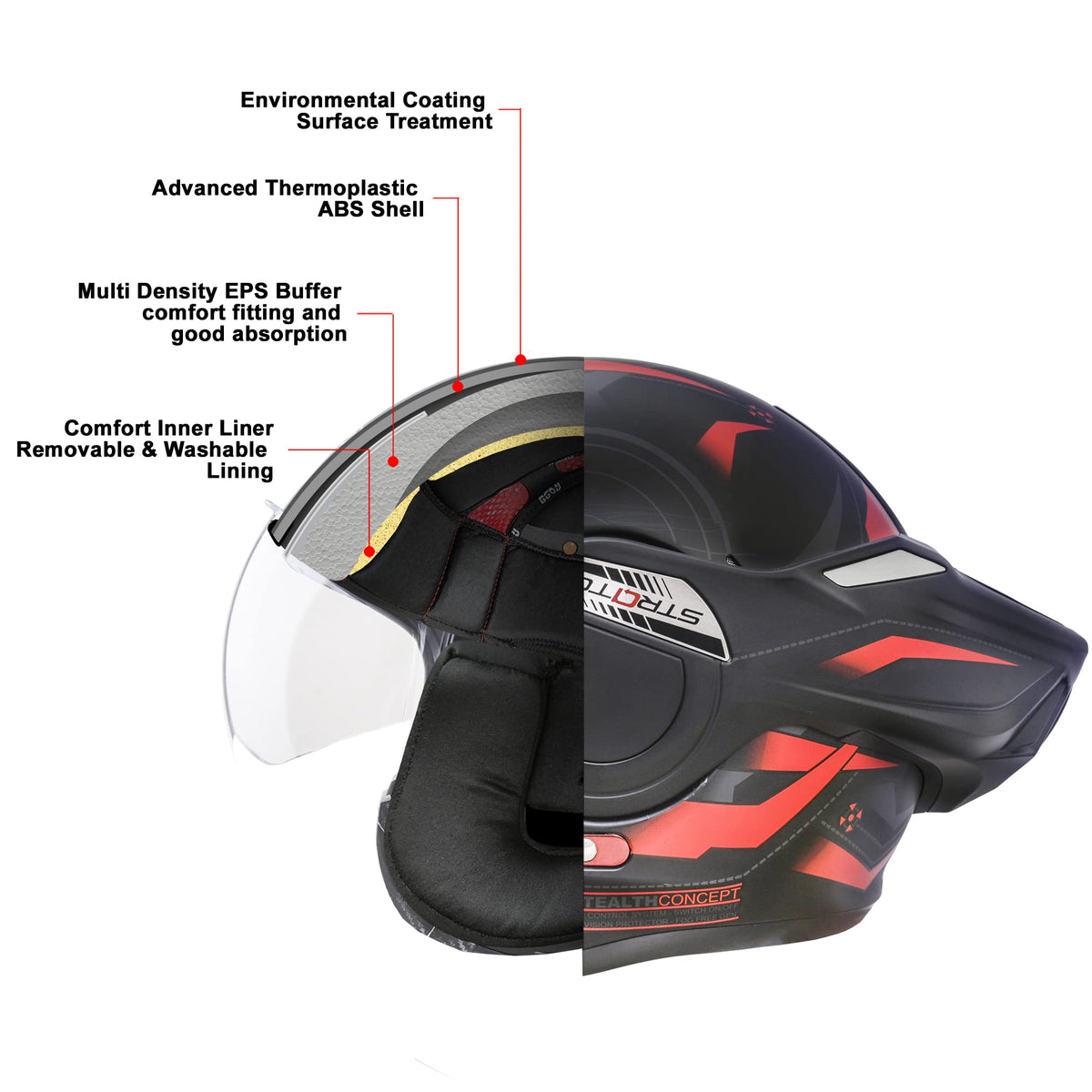 Full Face Motorcycle Helmet DOT Approved Modular with Anti-Fog Dual Visors U419