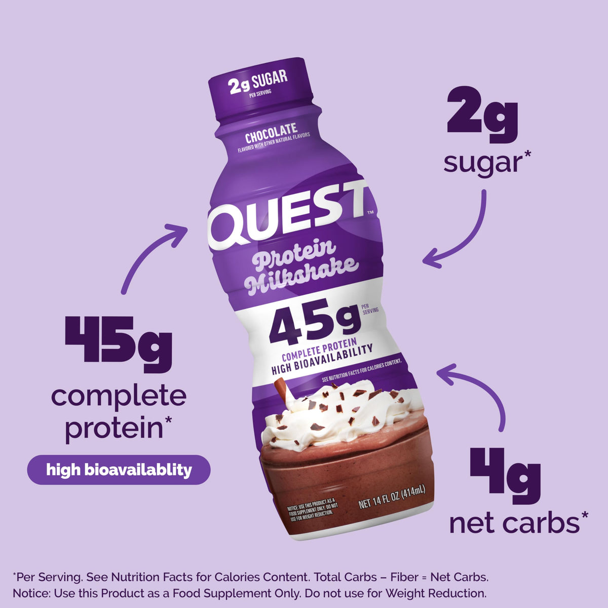Chocolate Protein Shake, 45g Protein, 12 Count T666