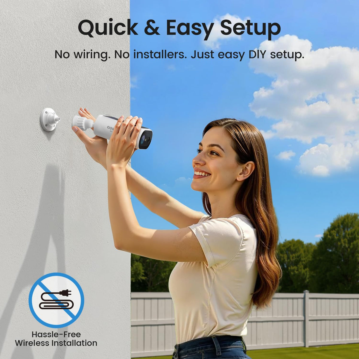 2K QHD Solar Security Cameras Wireless Outdoor System U5947