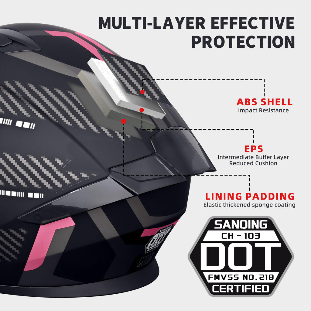 Modular Flip-Up Full Face Motorcycle Helmet B8021