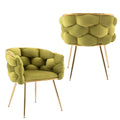 Olive Green Velvet Upholstered Accent Chair Set of 2 M3512