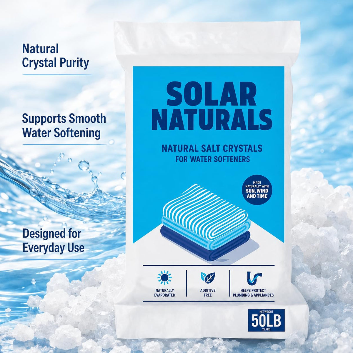 Natural Salt Crystals for Water Softeners, 50lb E278