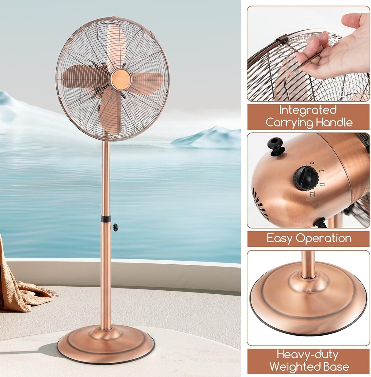 16'' Oscillating Pedestal Fan with 3 Speed L724