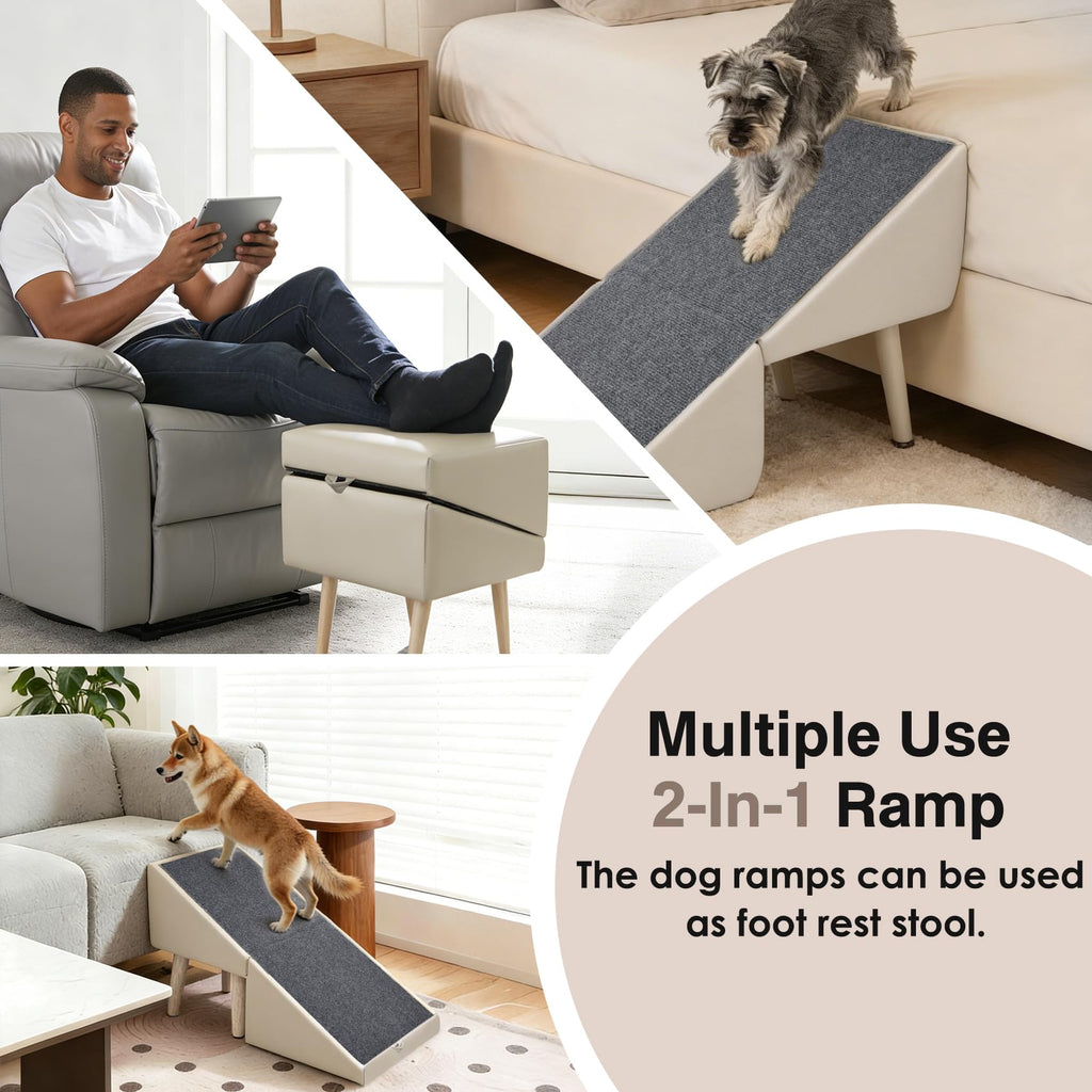 Foldable Non-Slip Wooden Dog Ramp Ottoman B6219