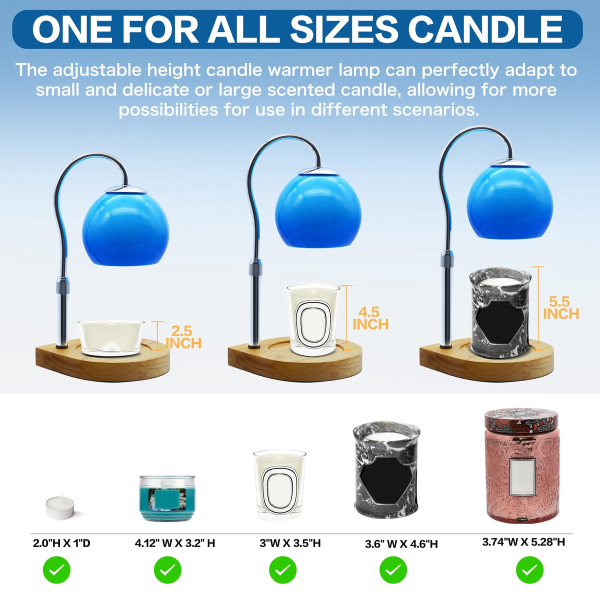 Candle Warmer Lamp with Timer and Adjustable Height R233