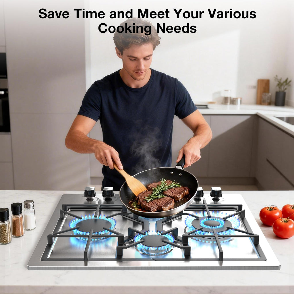 24 Inch 4 Burner Stainless Steel Gas Cooktop U335