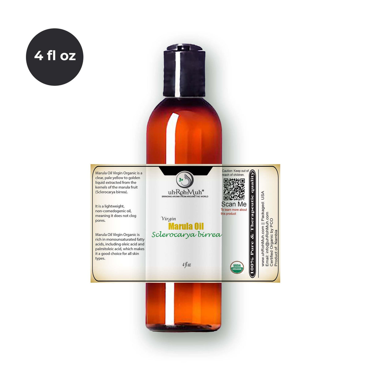 Cold Pressed Virgin Organic Marula Oil 4 Fl Oz T20462