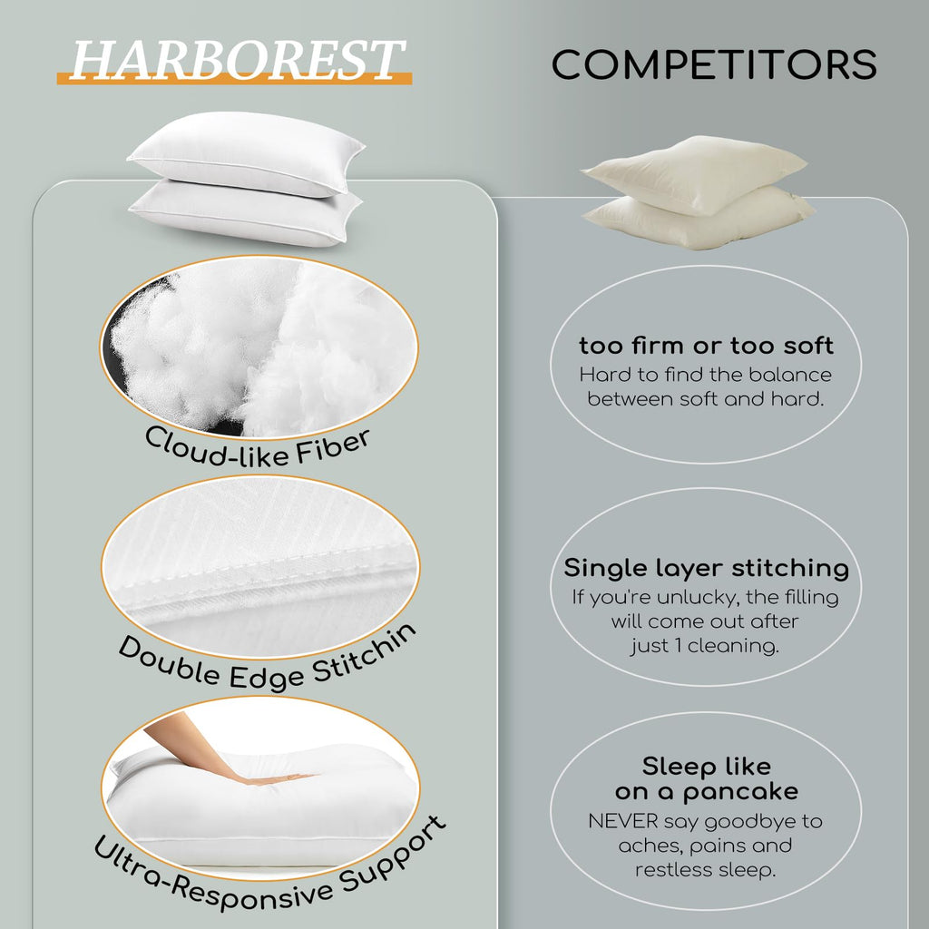 Standard Size Set of 2 Down Alternative Pillows U4748