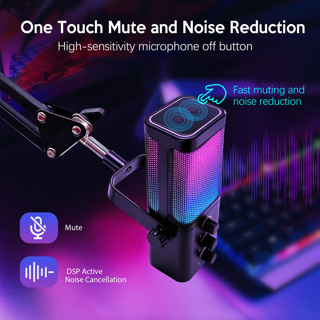 Black USB Condenser Microphone with Boom Arm F216800