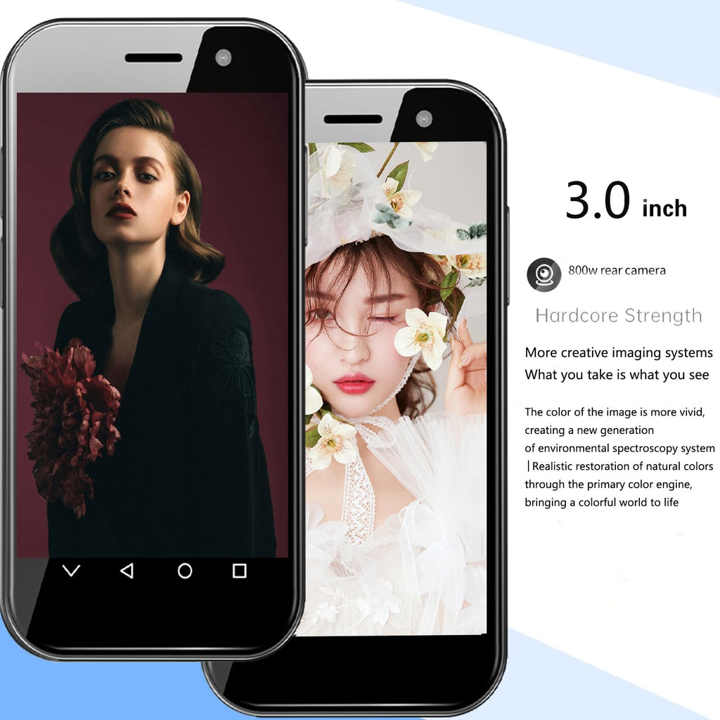 Mini Smartphone Unlocked Cell Phone 3.0 Inch Android 4G Quad Core Dual SIM Black H876734