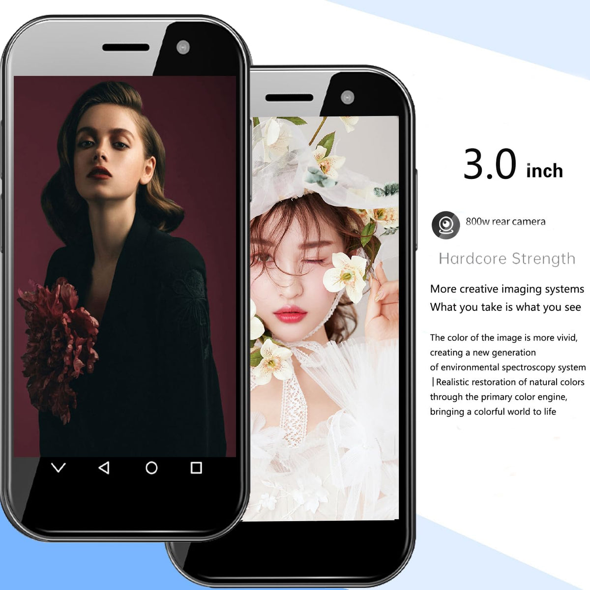 Mini Smartphone Unlocked Cell Phone 3.0 Inch Android 4G Quad Core Dual SIM Black H876734