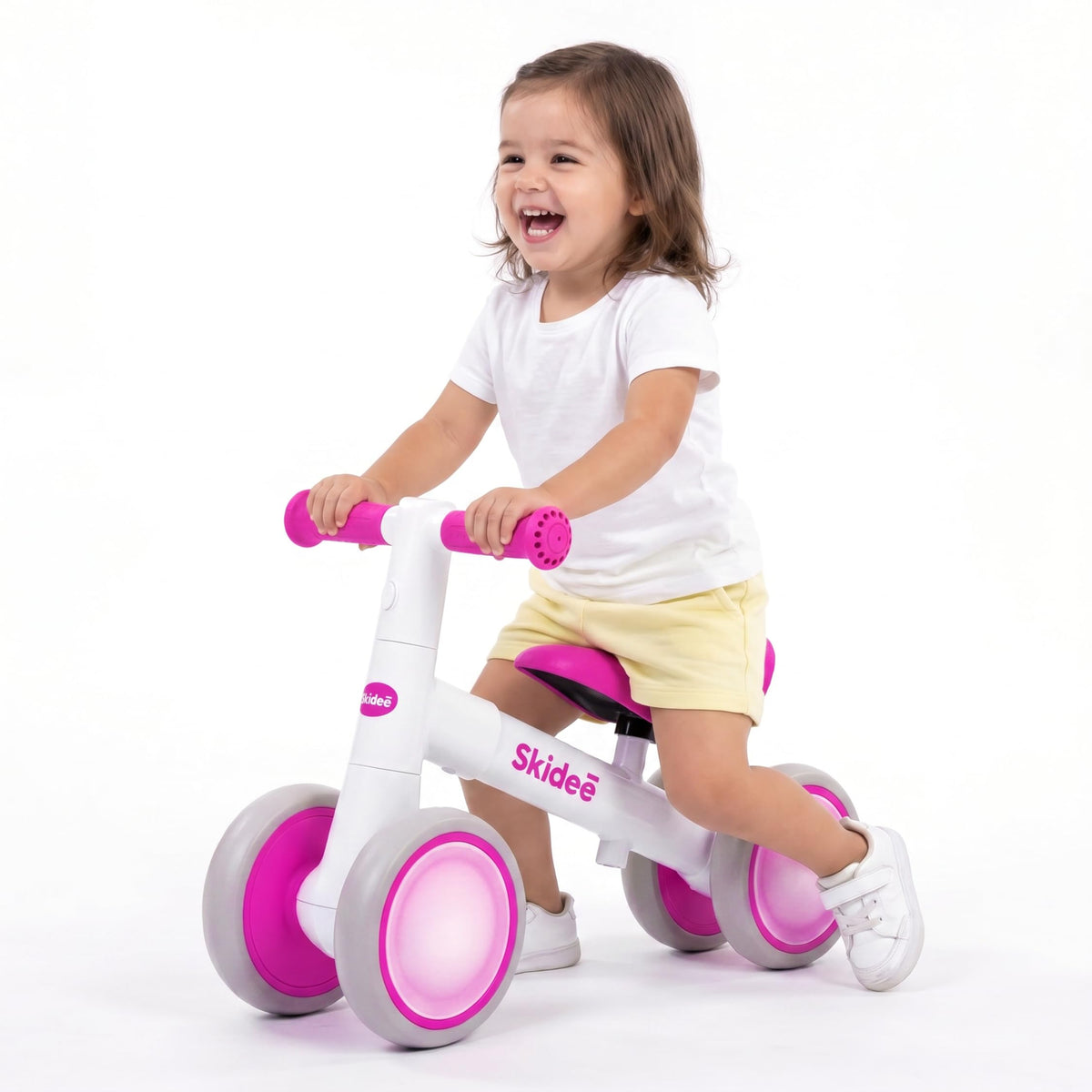 4-Wheel Toddler Balance Bike with LED Wheels I838