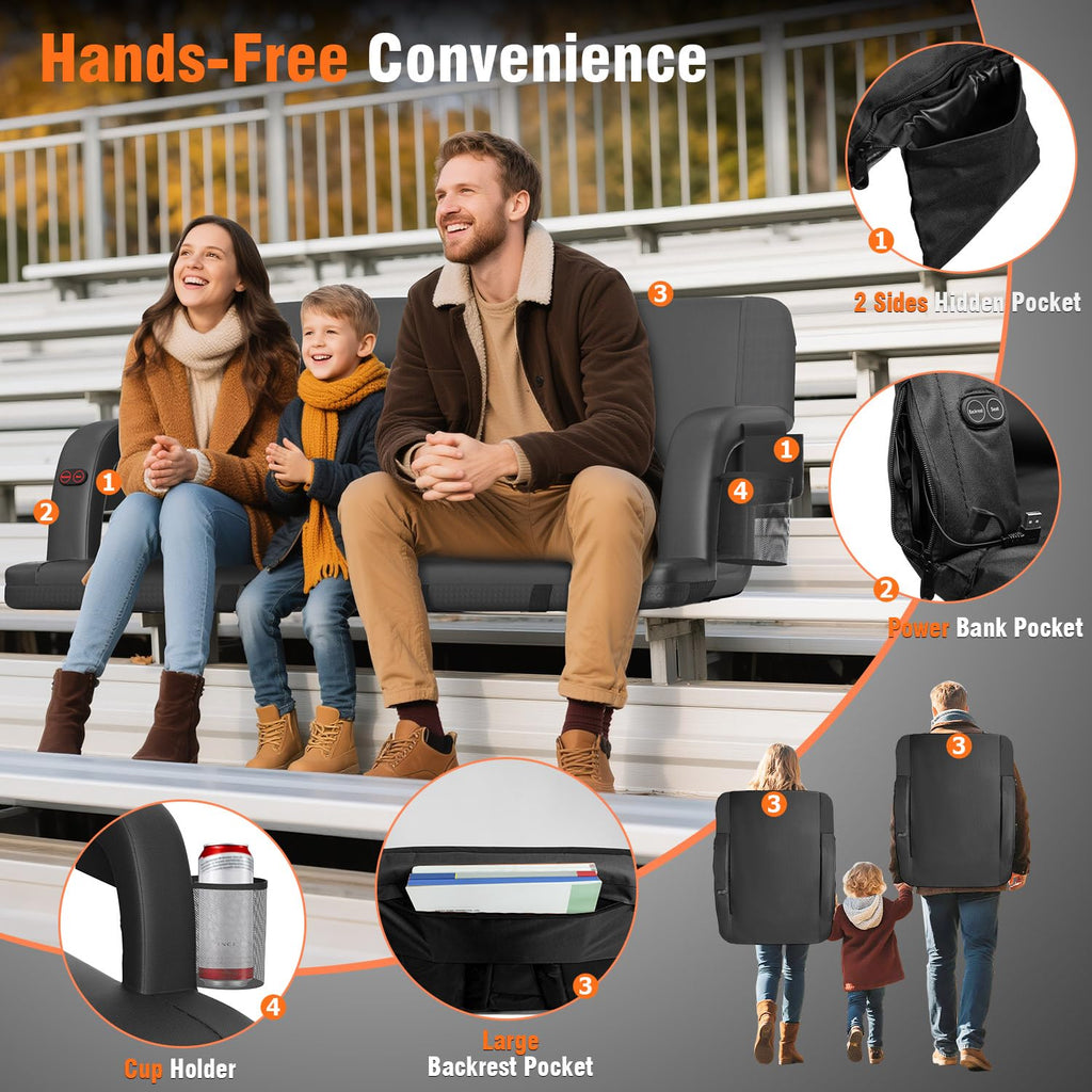 21" Heated Stadium Seats for Bleachers 2 Pack W33968