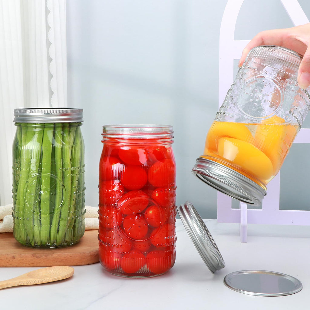 Wide Mouth Mason Jars with Lids 32oz 12 Pack A31808