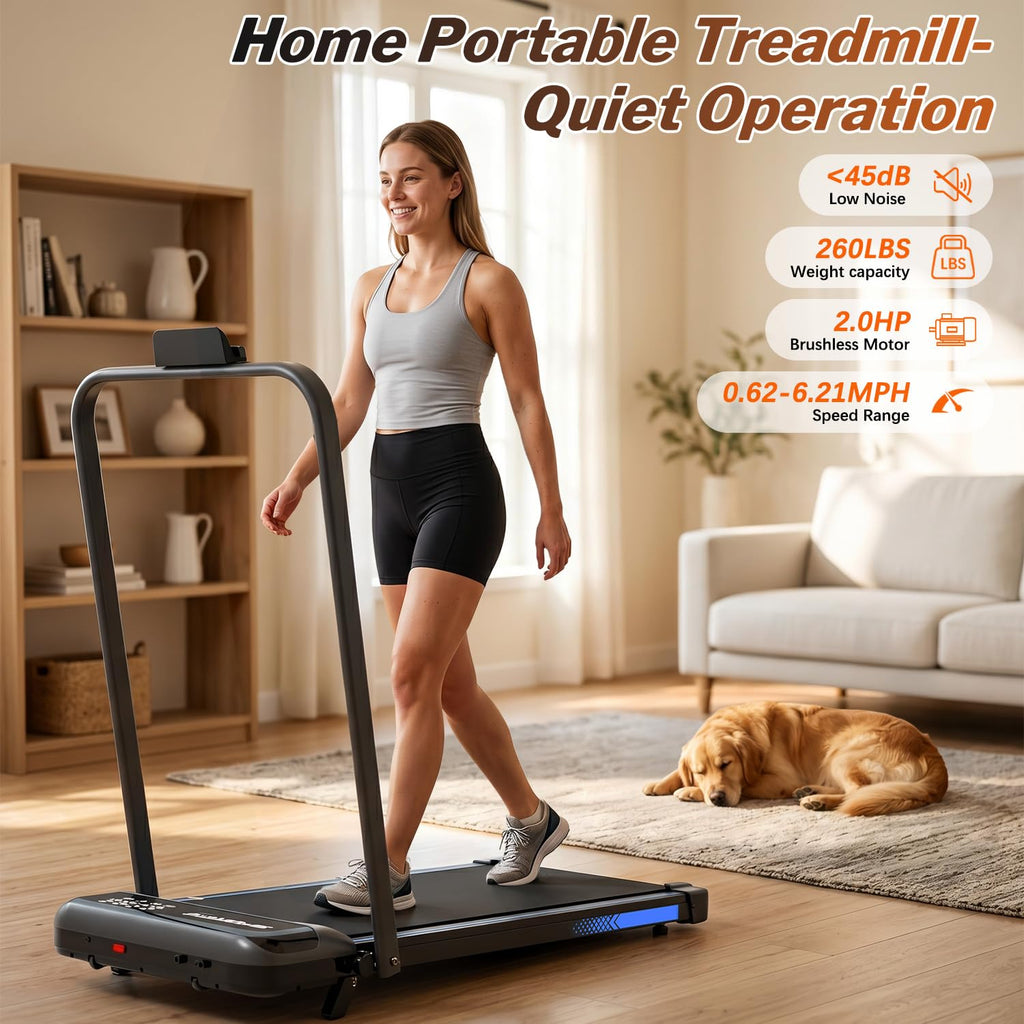 Foldable 3 in 1 Treadmill with Handle Bar and Incline Y274314