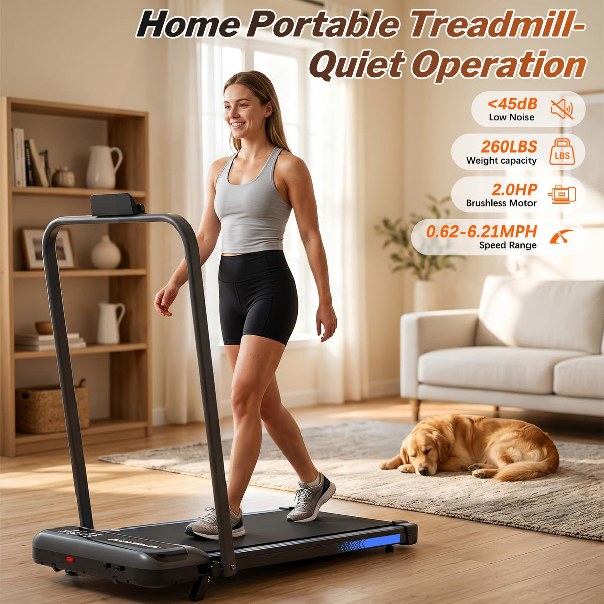 Foldable 3 in 1 Treadmill with Handle Bar and Incline Y274314
