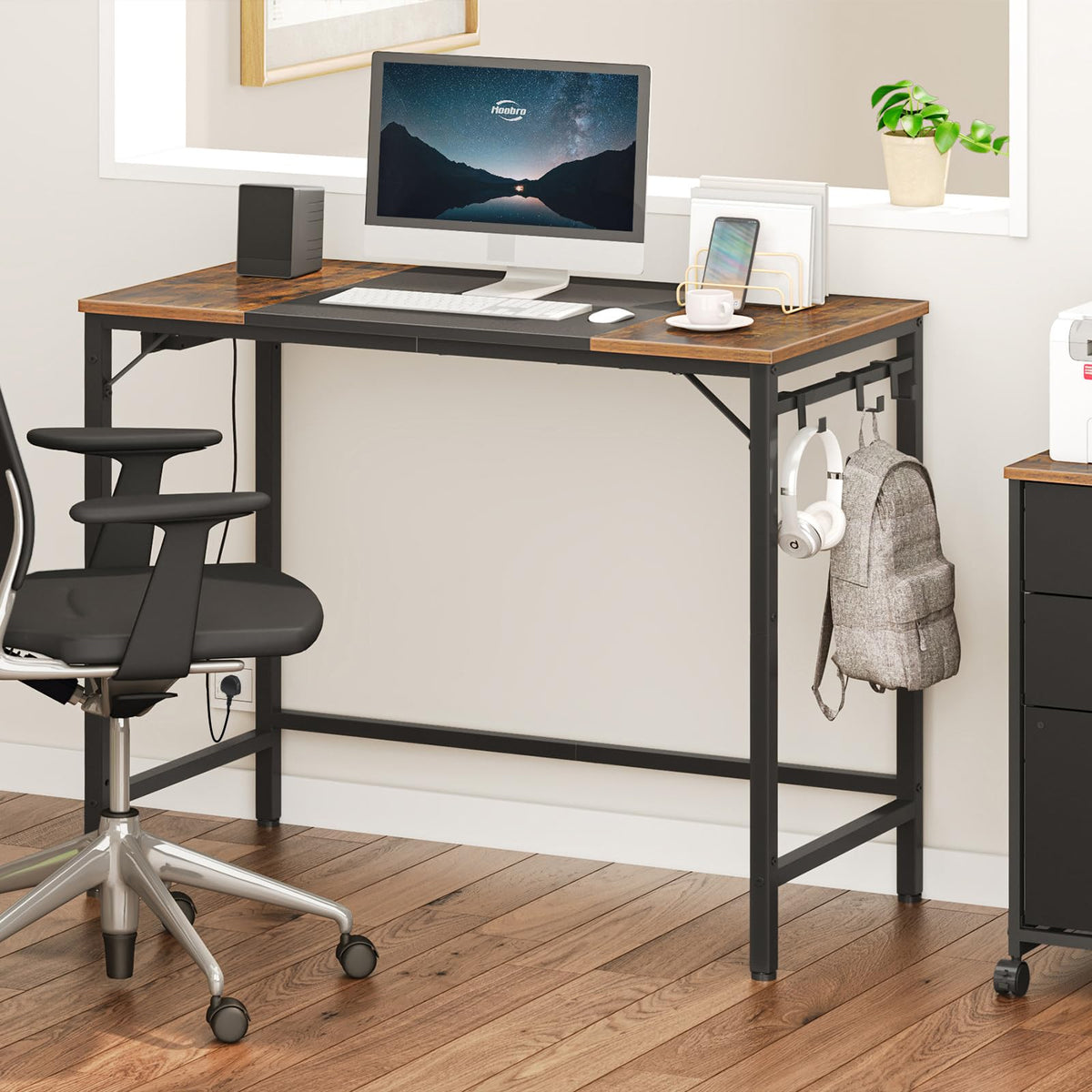31.5 Inch Computer Desk with Power Outlet and USB Charging Ports W9514