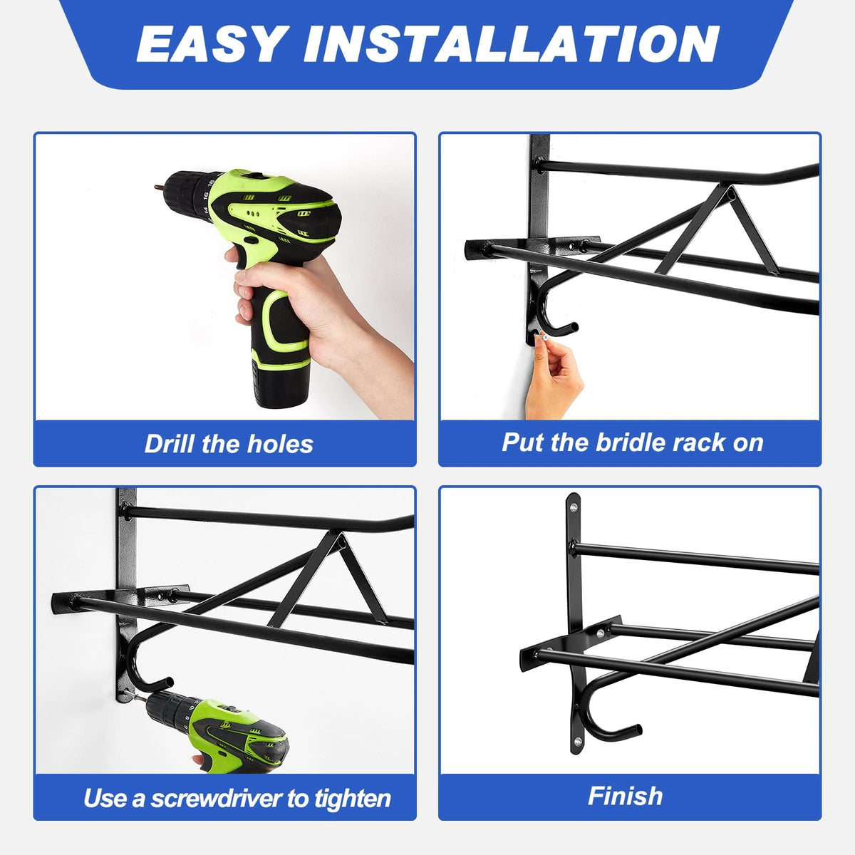 4 Sets Wall Mounted Saddle Rack W3279