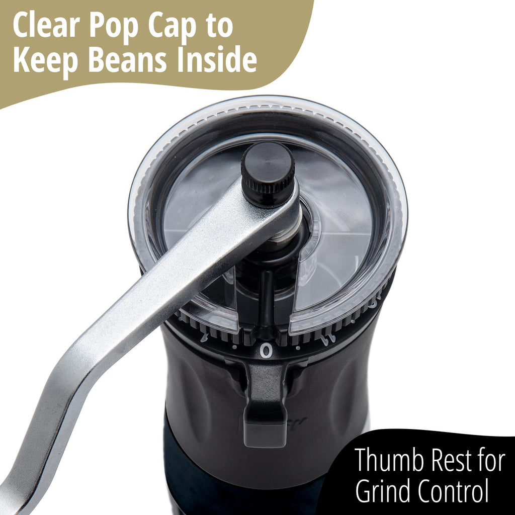 Manual Hand Burr Coffee Grinder with Hardened Steel Conical Burrs B307