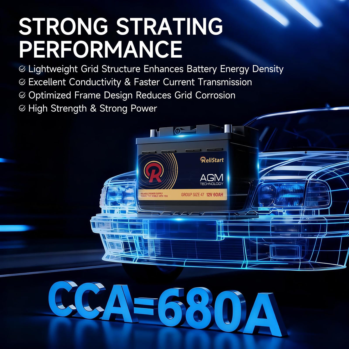 12V 60Ah Group 47 Automotive Battery Z8193