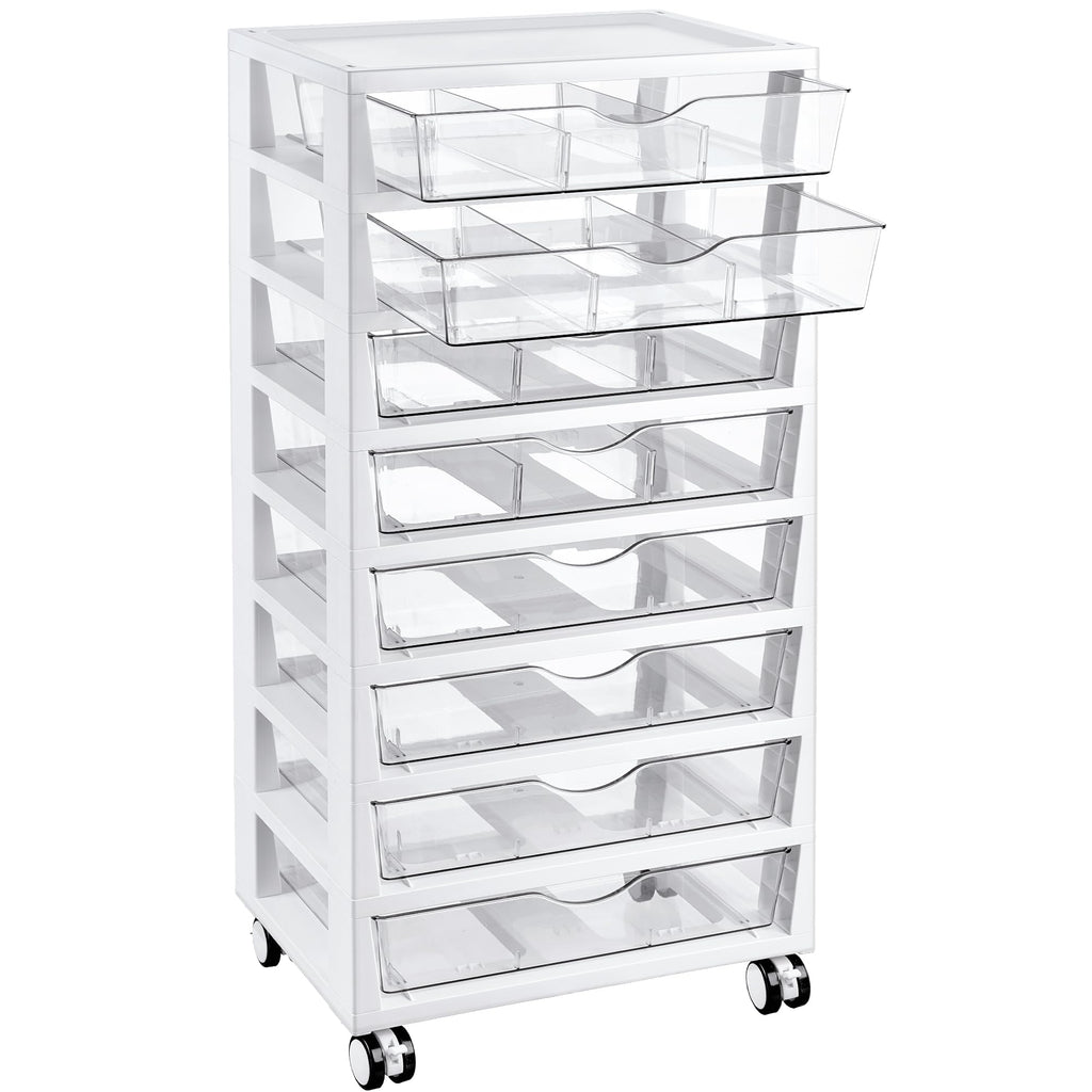 8 Tier Rolling Cart with Drawers T357