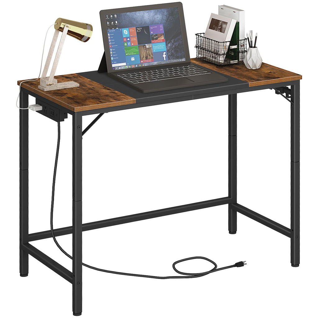 31.5 Inch Computer Desk with Power Outlet and USB Charging Ports W9514