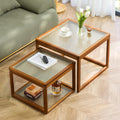 Square Coffee Table Set of Two, Natural Bamboo B75379