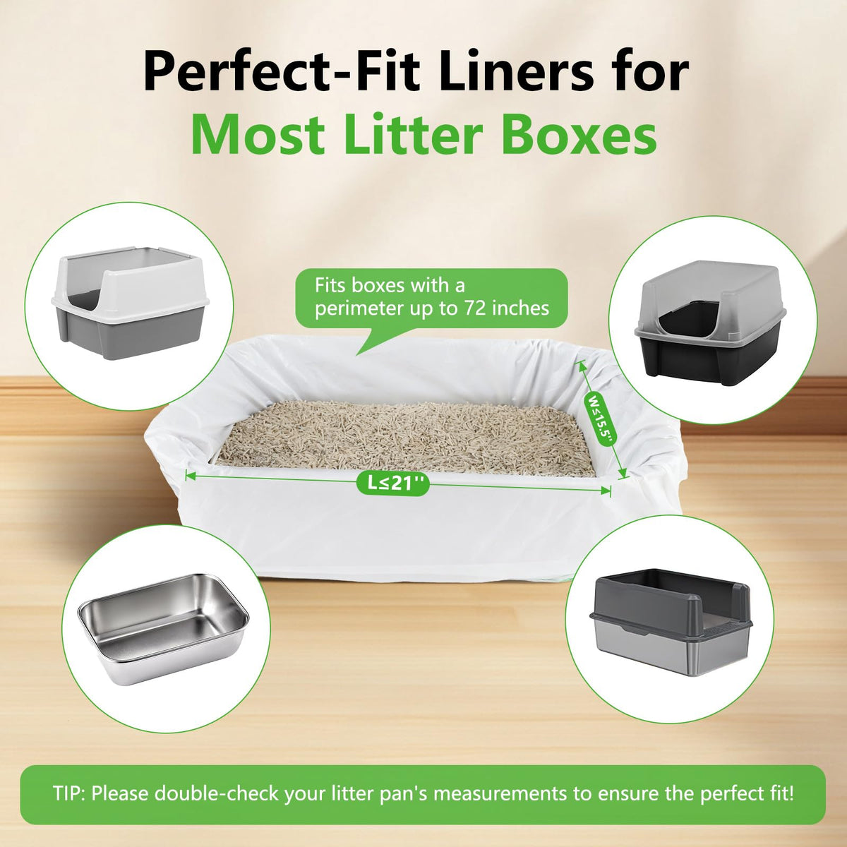 40 Count Cat Litter Box Liners with Drawstring D32024