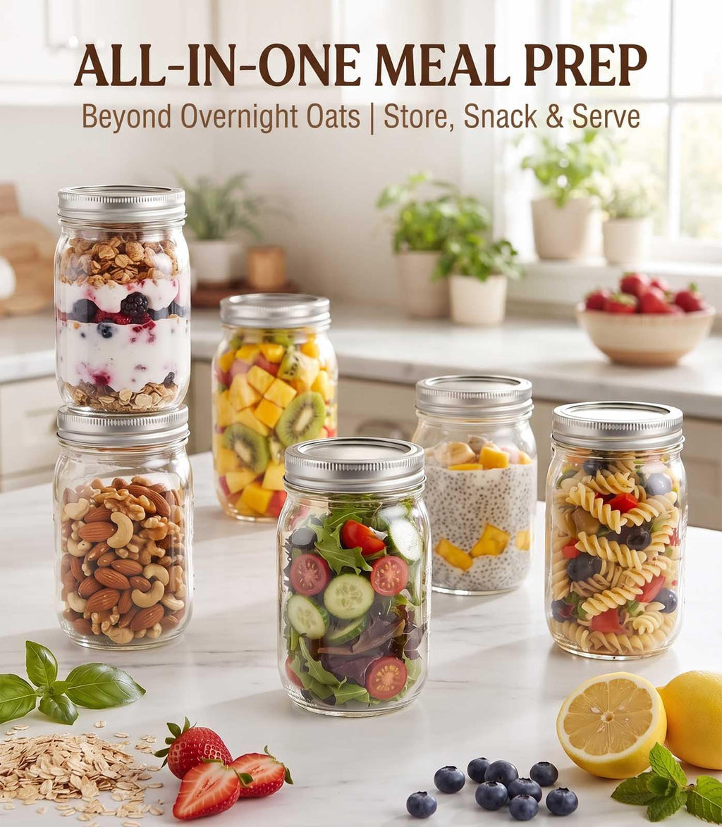 16 oz 8 Pack Clear Glass Jars Z392