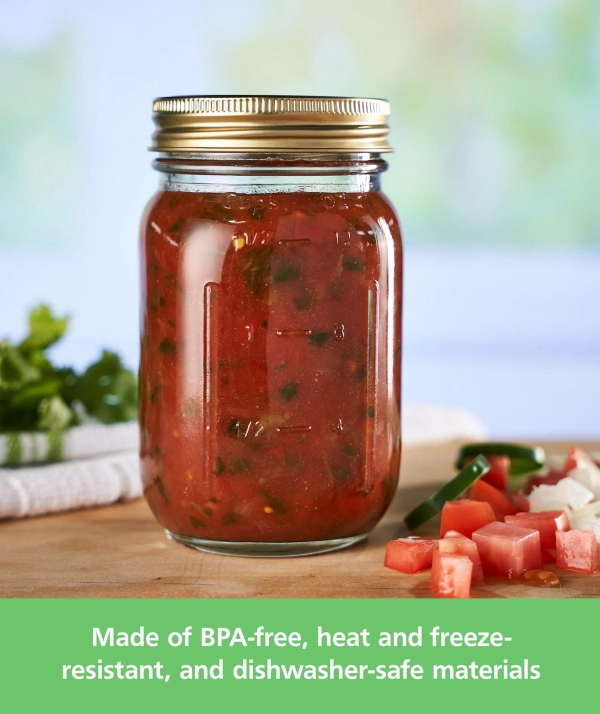 16 oz Regular Mouth Glass Canning Jars with Lids and Rings, 12-Pack V990