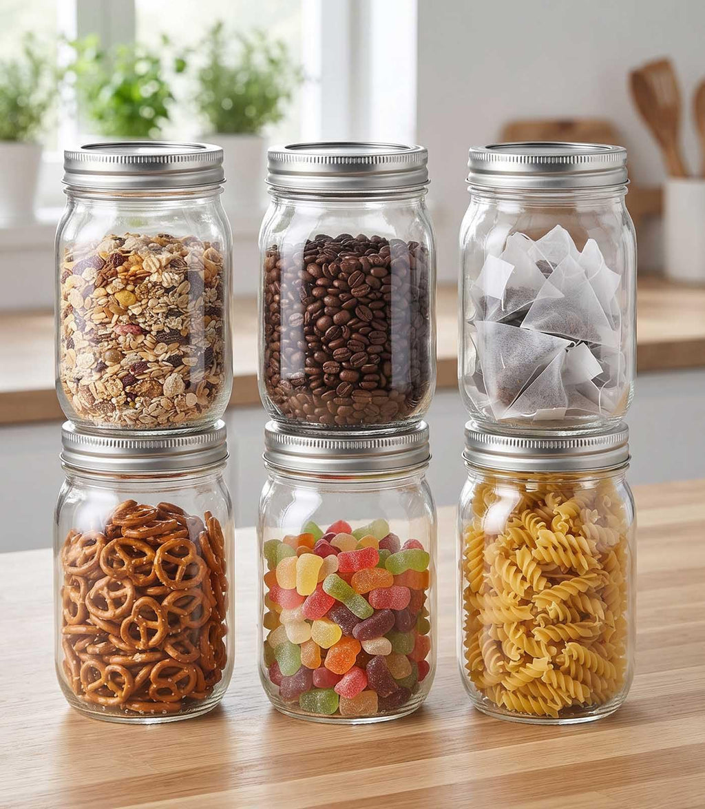 16 oz 8 Pack Clear Glass Jars Z392