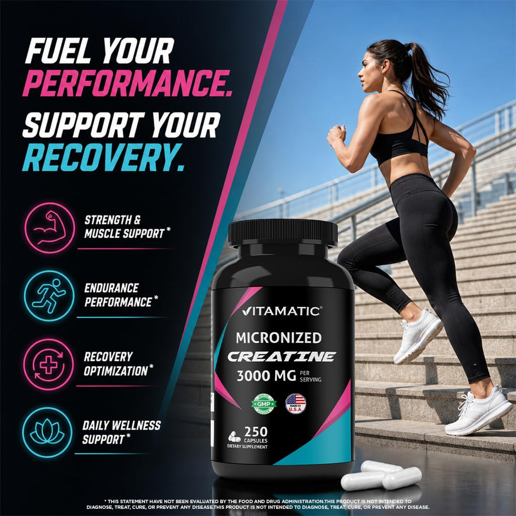 Micronized Creatine Monohydrate 3000 mg 250 Capsules J664