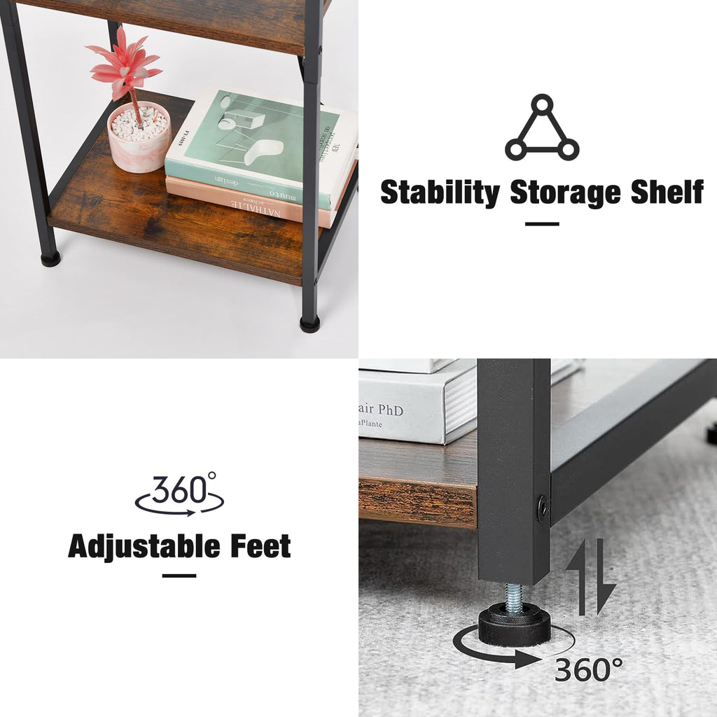 Tall End Table with Charging Station A17408