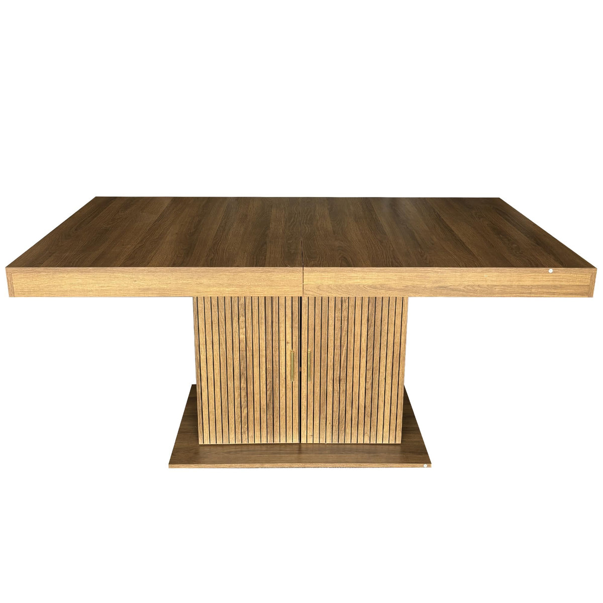 Brown 9 Piece Extendable Dining Table Set with 8 Suede Chairs D798680