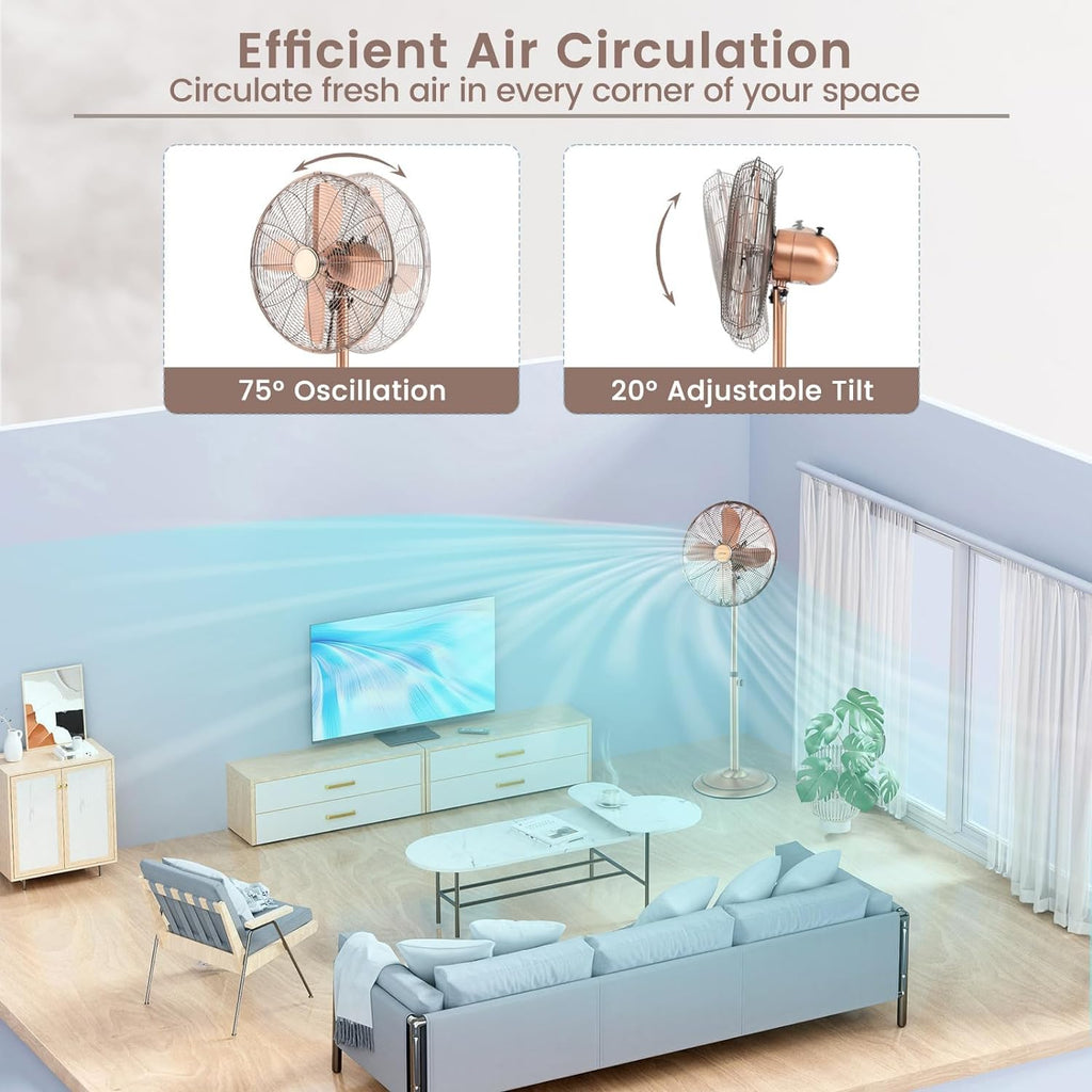 16'' Oscillating Pedestal Fan with 3 Speed L724